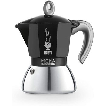 Espressor pentru aragaz Bialetti New Moka Induction, 4 cesti, 150ml, Negru Espressor pentru aragaz Bialetti New Moka Induction, 4 cesti, 150ml, Negru