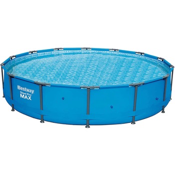 Piscina supraterana cadru metalic durabil si rigid, pereti cu 3 straturi din PVC si poliester, supapa de scurgere rapida, 427 x 107 cm Piscina supraterana cadru metalic durabil si rigid, pereti cu 3 straturi din PVC si poliester, supapa de scurgere rapida, 427 x 107 cm
