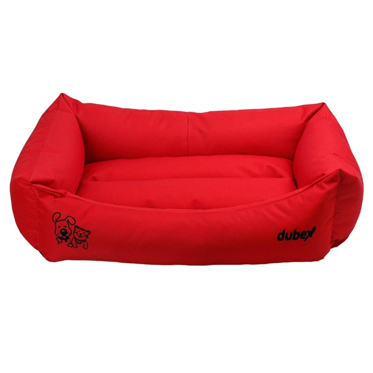 Culcus pentru caini si pisici 4Dog Deluxe Oxford M, Rosu 62x44x22 cm