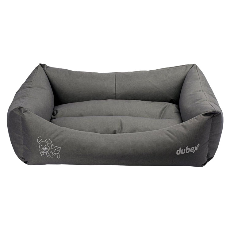 Culcus pentru caini si pisici 4Dog Deluxe Oxford M, Gri, 62x44x22 cm