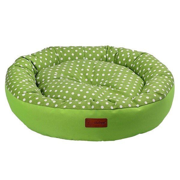 Culcus pentru caini si pisici 4Dog Deluxe Rotund Tarte S, Verde, 65x15 cm