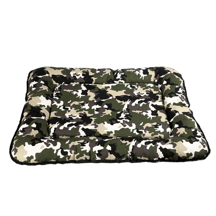 Perna pentru caini si pisici 4Dog Deluxe Camouflage L, Verde/Crem 82x65 cm