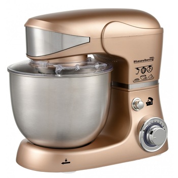 Mixer planetar cu bol din inox Hausberg HB-7620AU, 1000 W, 6 trepte, 5 L, Auriu Mixer planetar cu bol din inox Hausberg HB-7620AU, 1000 W, 6 trepte, 5 L, Auriu