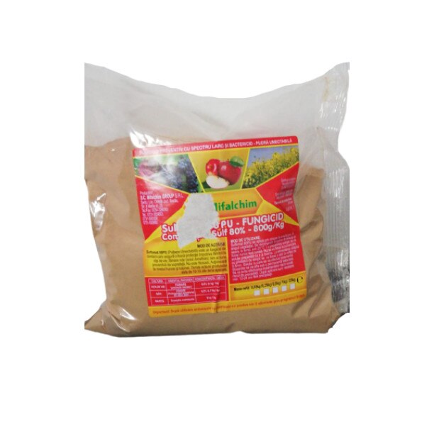 Fungicid de contact, Sulfomat 80 PU, pentru culturile de vita de vie, mar si rapita - 1 Kg