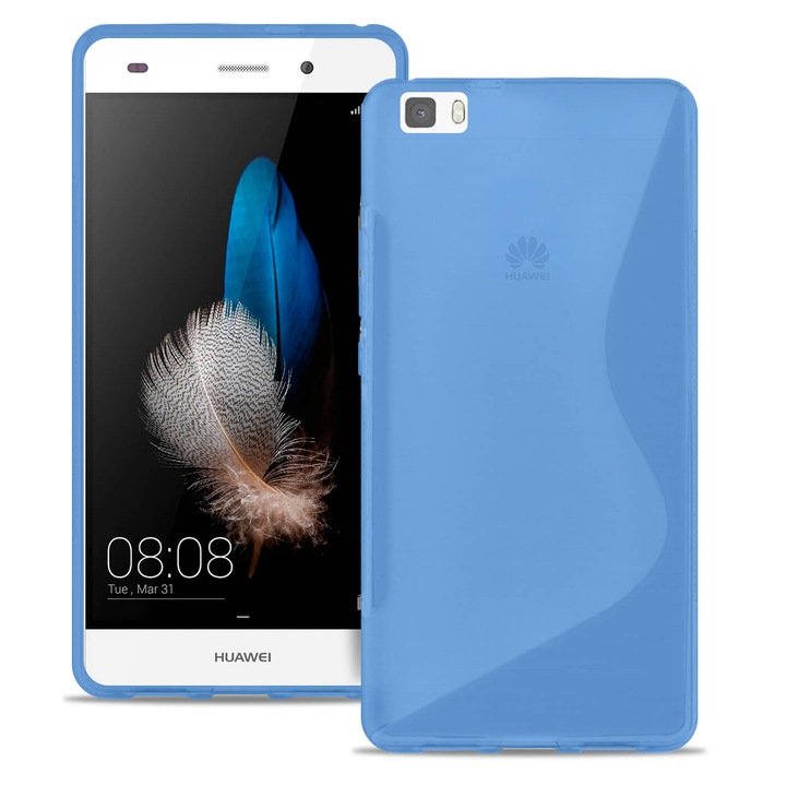Husa de protectie pentru Huawei P8 Lite, United Case S-Line, TPU, Albastru