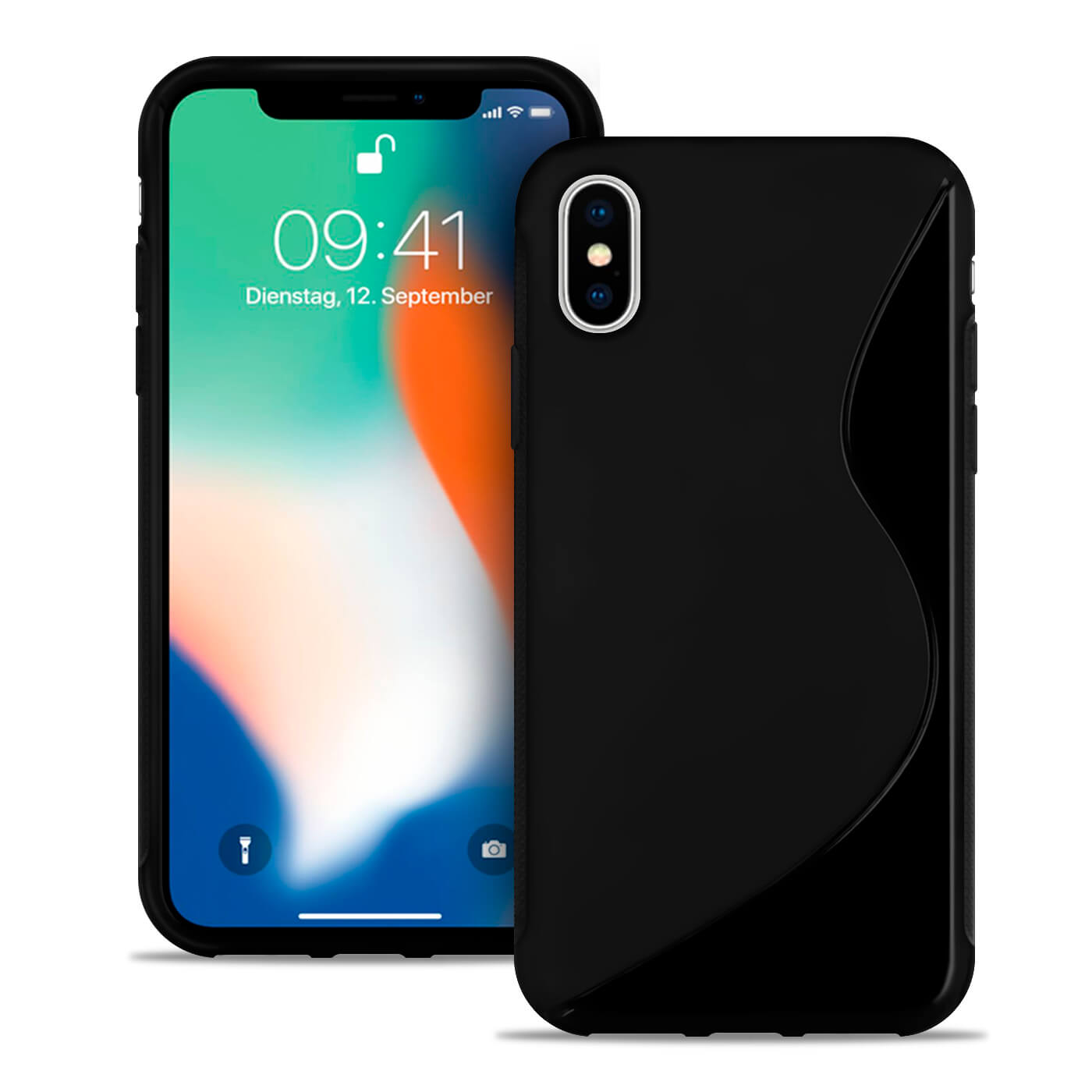 Husa de protectie pentru iPhone X / XS, United Case S-Line, TPU, Negru