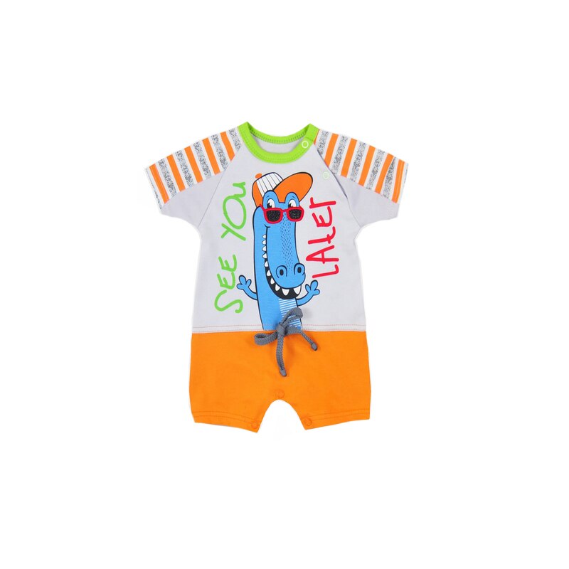 Salopeta de vara pentru baieti Koala Aligator 05-966, Portocaliu , 80