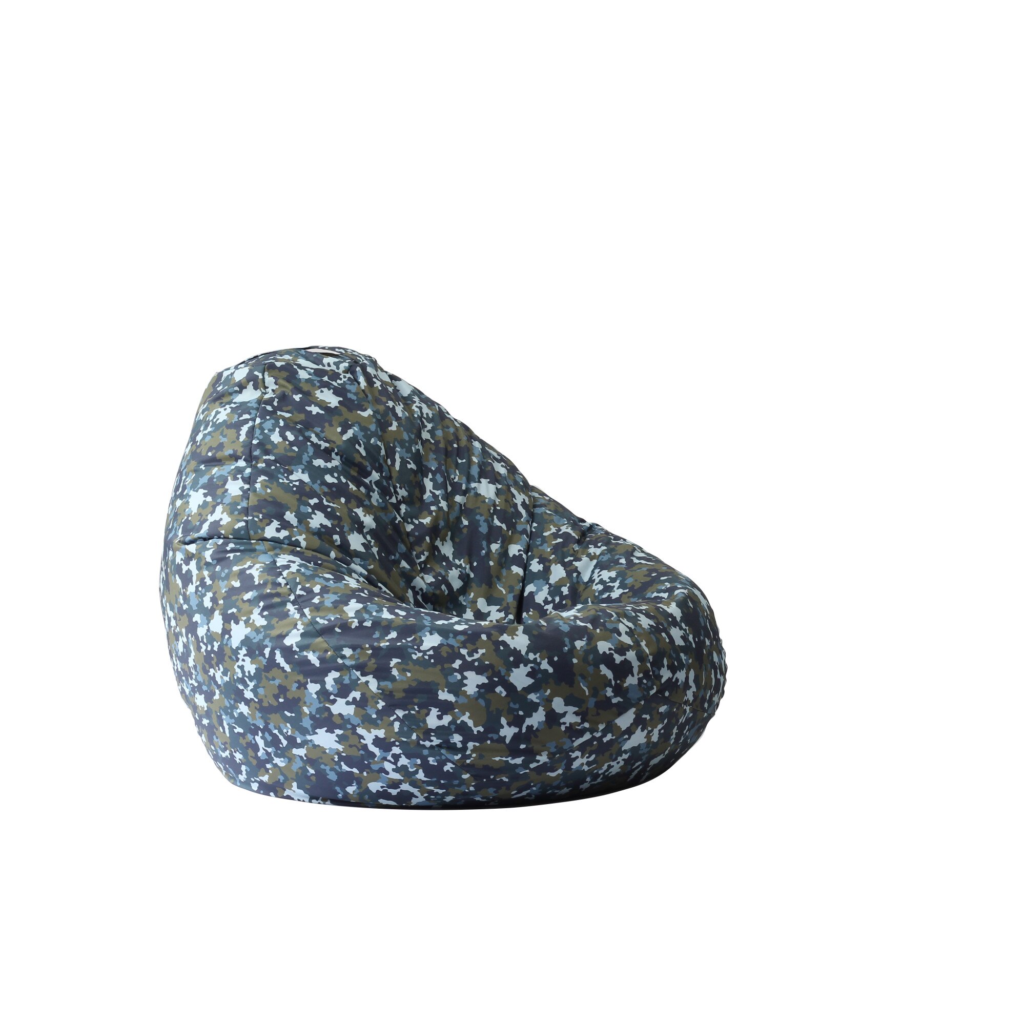 Fotoliu Pufrelax tip Sac Nirvana Gigant Panama, Army Camouflage Air, pretabil si la exterior, umplut cu perle polistiren