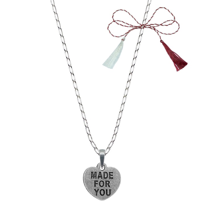 Martisor személyre szabott ezüst lánc medál Szív neked készült 9573FIG01435 Dras 55 cm ezüst