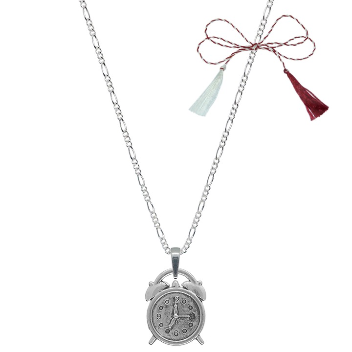 Martisor személyre szabott ezüst lánc medál Ébresztőóra 6552FIG31440 Dras 60 cm ezüst