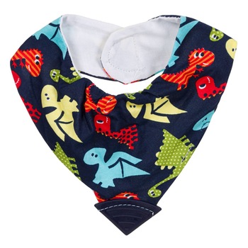 Bavetica bumbac, Zola, negru cu model dinozaur Bavetica bumbac, Zola, negru cu model dinozaur