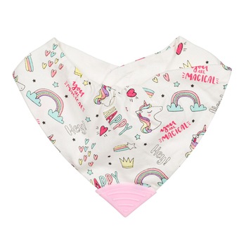 Bavetica bumba, Zola, alba cu model unicorn Bavetica bumba, Zola, alba cu model unicorn