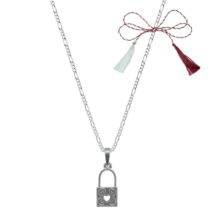 Martisor személyre szabott ezüst lánc medál zárral 9581FIG31400 Dras 45 cm ezüst