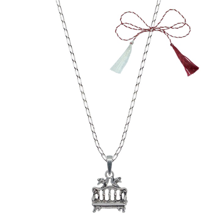 Martisor személyre szabott ezüst lánc medál Galamb pad 6978FIG01360 Dras 45 cm ezüst