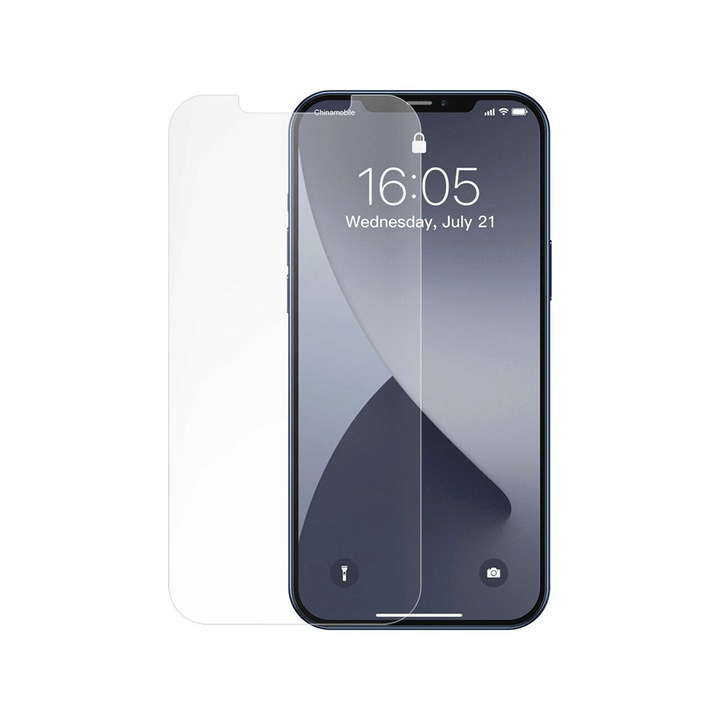 Folie Baseus Sticla Temperata compatibila cu iPhone 12 Pro Max, White, 0.3mm