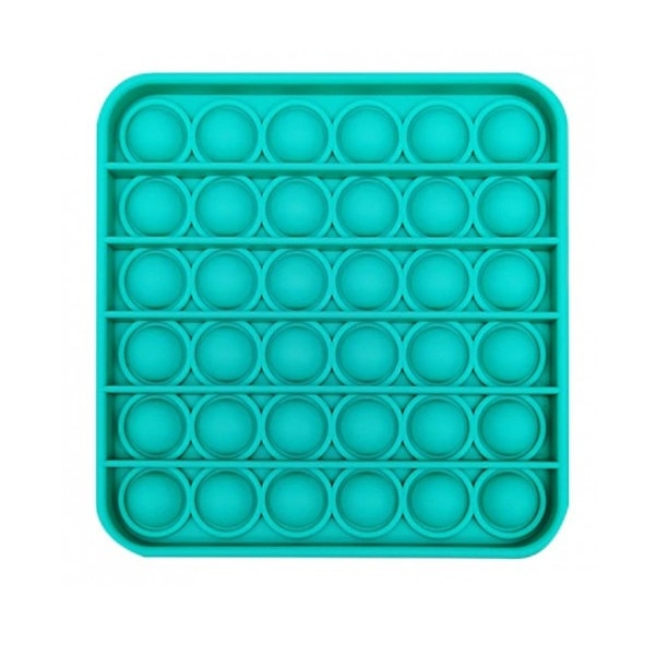 Joc Pop it patrat, verde din silicon, 13 cm