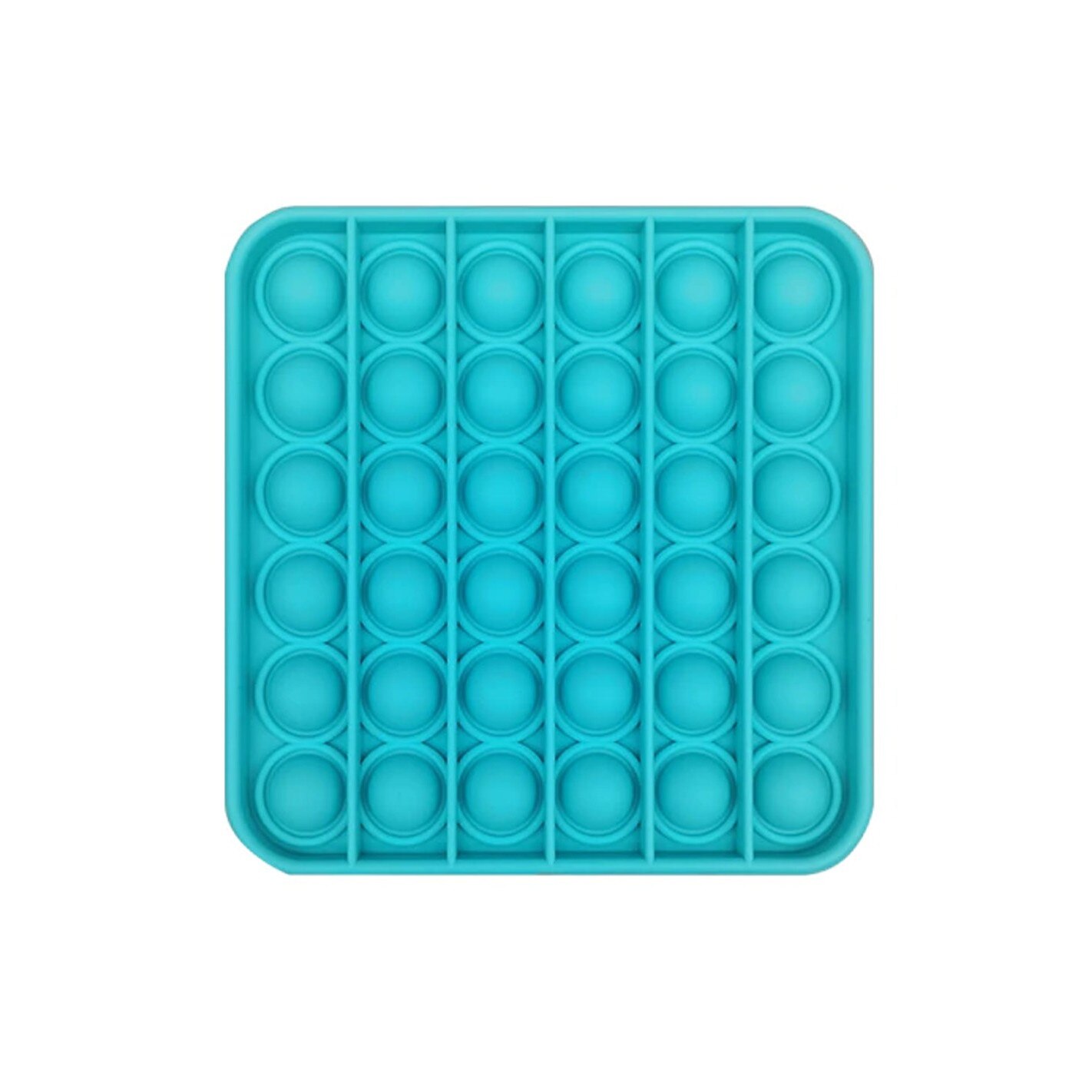 Joc Pop it patrat, bleu din silicon, 13 cm