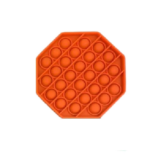 Joc Pop it hexagon,portocaliu din silicon, 13 cm