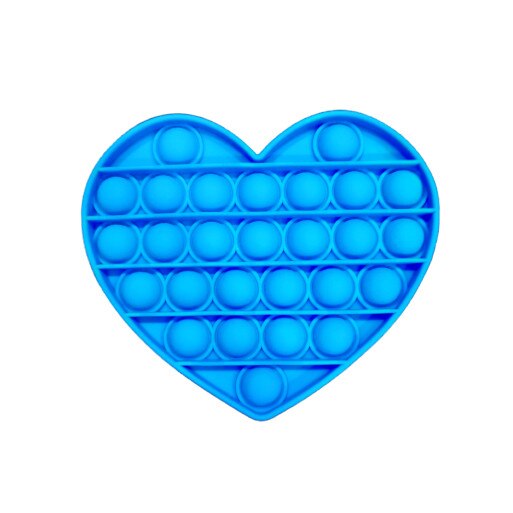 Joc Pop it inima, bleu din silicon, 12 cm