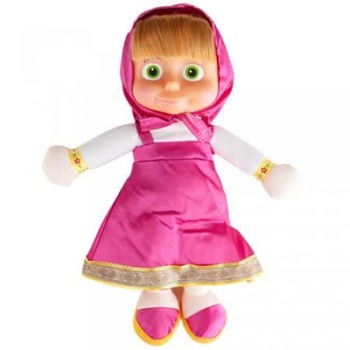 Papusa vorbitoare, Masha din plus roz 20 cm Papusa vorbitoare, Masha din plus roz 20 cm