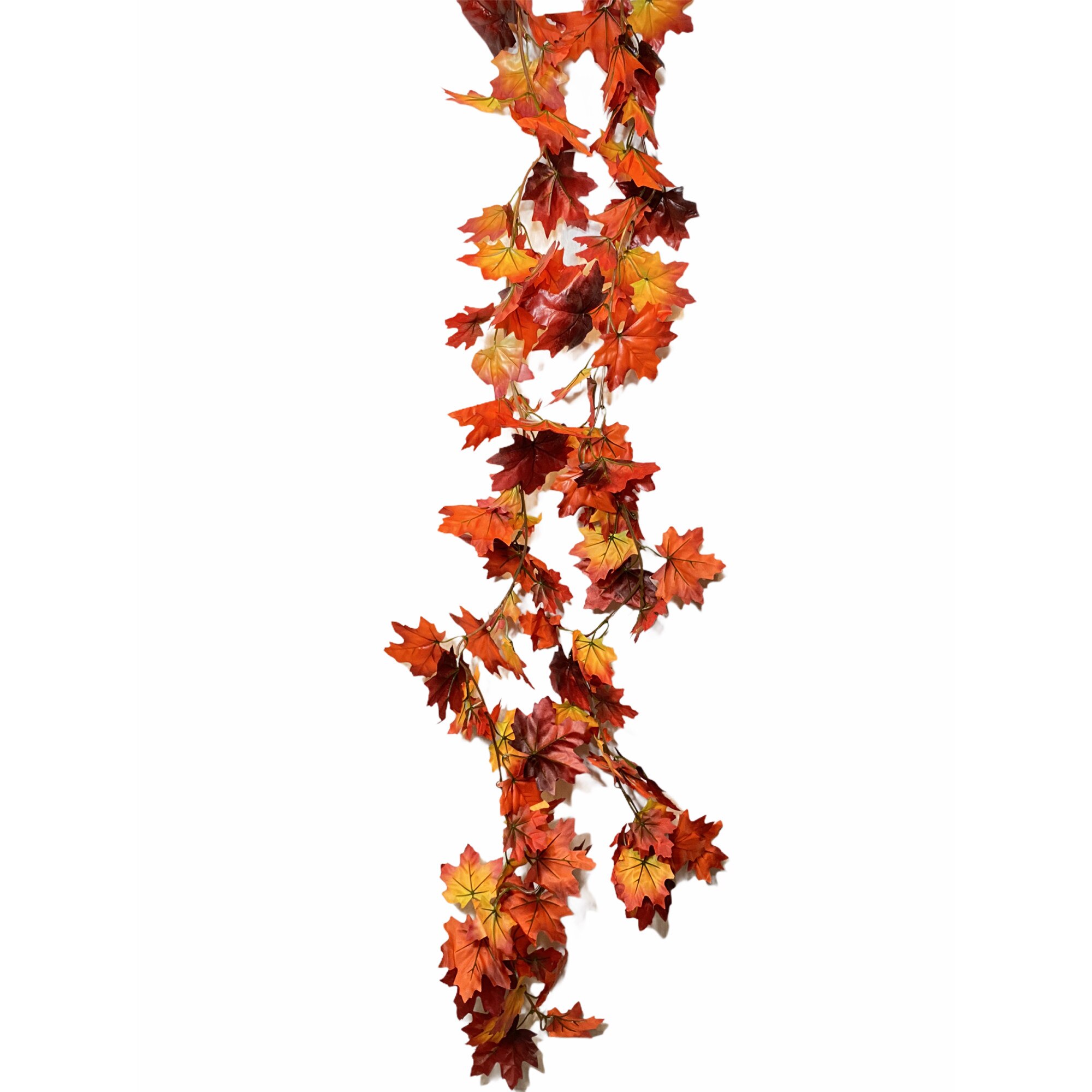 Set 2 ghirlande frunze decorative, Atelier, Rosu caramiziu, 200cm