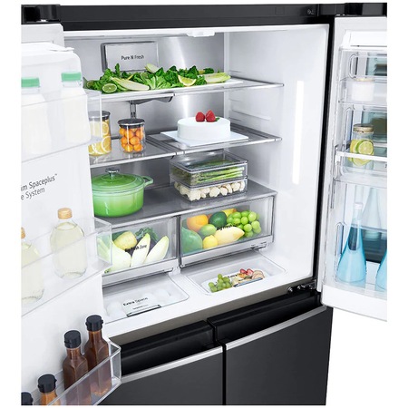 Side by side LG GMX945MC9F, 563 l, Clasa A+, No Frost, Insta view, Door In Door, ThinQ, Surround Cooling, Dispenser gheata si apa, H 179.3, Negru