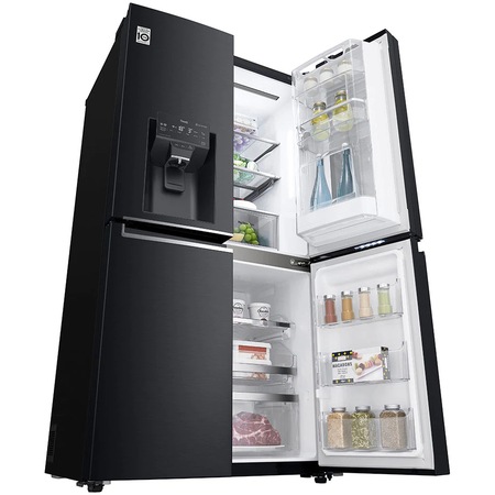 Side by side LG GMX945MC9F, 563 l, Clasa A+, No Frost, Insta view, Door In Door, ThinQ, Surround Cooling, Dispenser gheata si apa, H 179.3, Negru