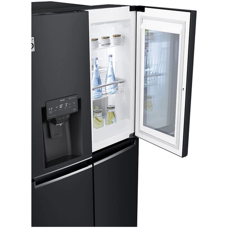 Side by side LG GMX945MC9F, 563 l, Clasa A+, No Frost, Insta view, Door In Door, ThinQ, Surround Cooling, Dispenser gheata si apa, H 179.3, Negru