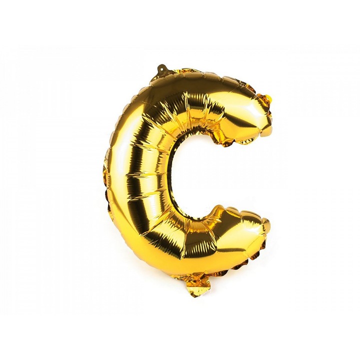 Arany "C" betűs fólia lufi, 35 cm