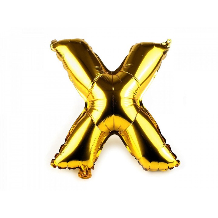 Фолиев балон със златна буква "Х" 35 см