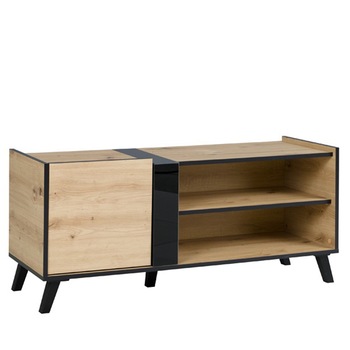 Comoda TV Genarom Flix Reg 6, Stejar Artisan/ Negru, 120 x 53 x 40 cm Comoda TV Genarom Flix Reg 6, Stejar Artisan/ Negru, 120 x 53 x 40 cm