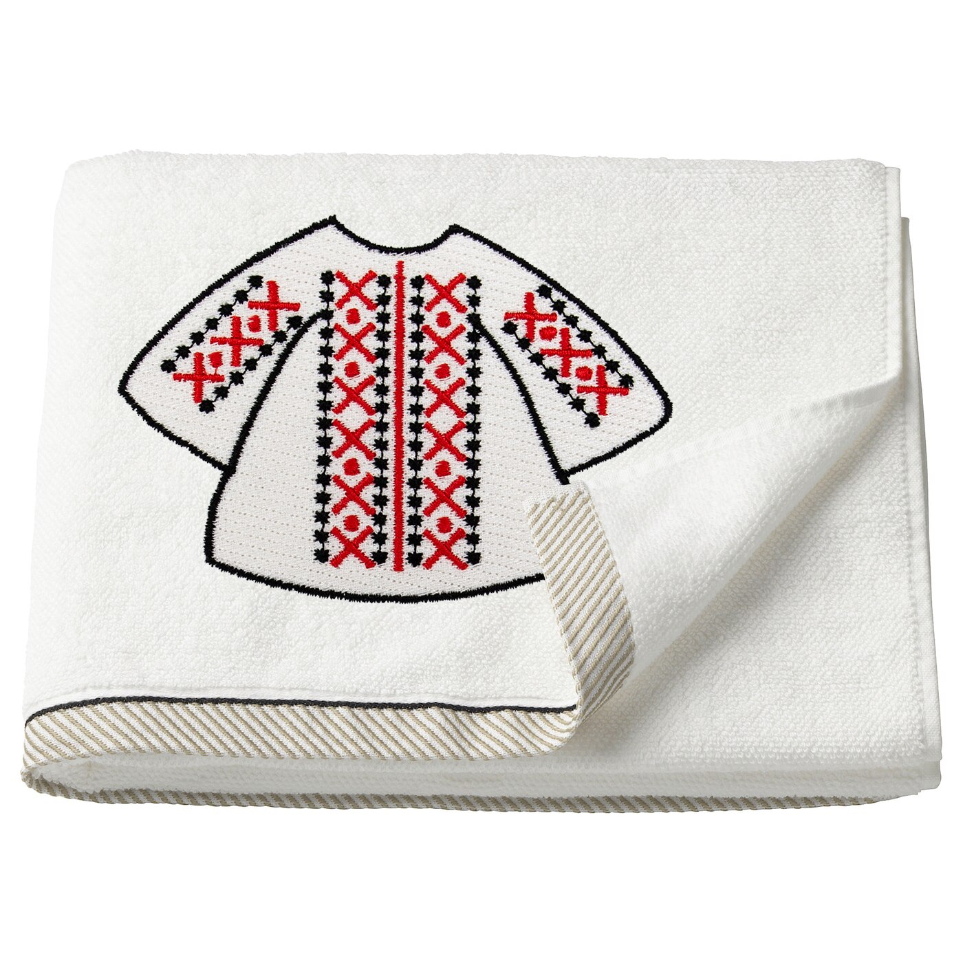 Prosop bumbac, LWS, brodat, model Martisor brodat lws_1611, alb, 30x50 cm