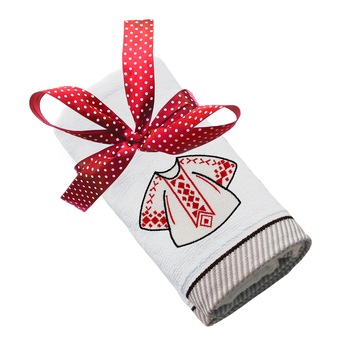 Prosop bumbac, LWS, brodat, model Martisor brodat lws_1615, alb, 50x100 cm Prosop bumbac, LWS, brodat, model Martisor brodat lws_1615, alb, 50x100 cm