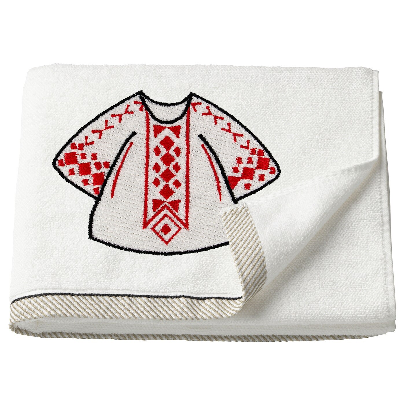 Prosop bumbac, LWS, brodat, model Martisor brodat lws_1614, alb, 30x50 cm