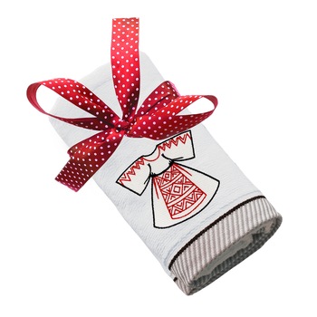 Prosop bumbac, LWS, brodat, model Martisor brodat lws_1619, alb, 70x140 cm Prosop bumbac, LWS, brodat, model Martisor brodat lws_1619, alb, 70x140 cm