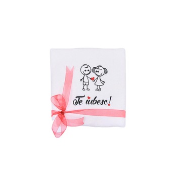 Prosop baie brodat, My Way, Iubiti dragalasi, Alb, 100% bumbac, 50 x 90 cm Prosop baie brodat, My Way, Iubiti dragalasi, Alb, 100% bumbac, 50 x 90 cm