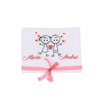 Prosop baie brodat, My Way, Iubiti cu inimioare, Alb, 100% bumbac, 50 x 90 cm Prosop baie brodat, My Way, Iubiti cu inimioare, Alb, 100% bumbac, 50 x 90 cm
