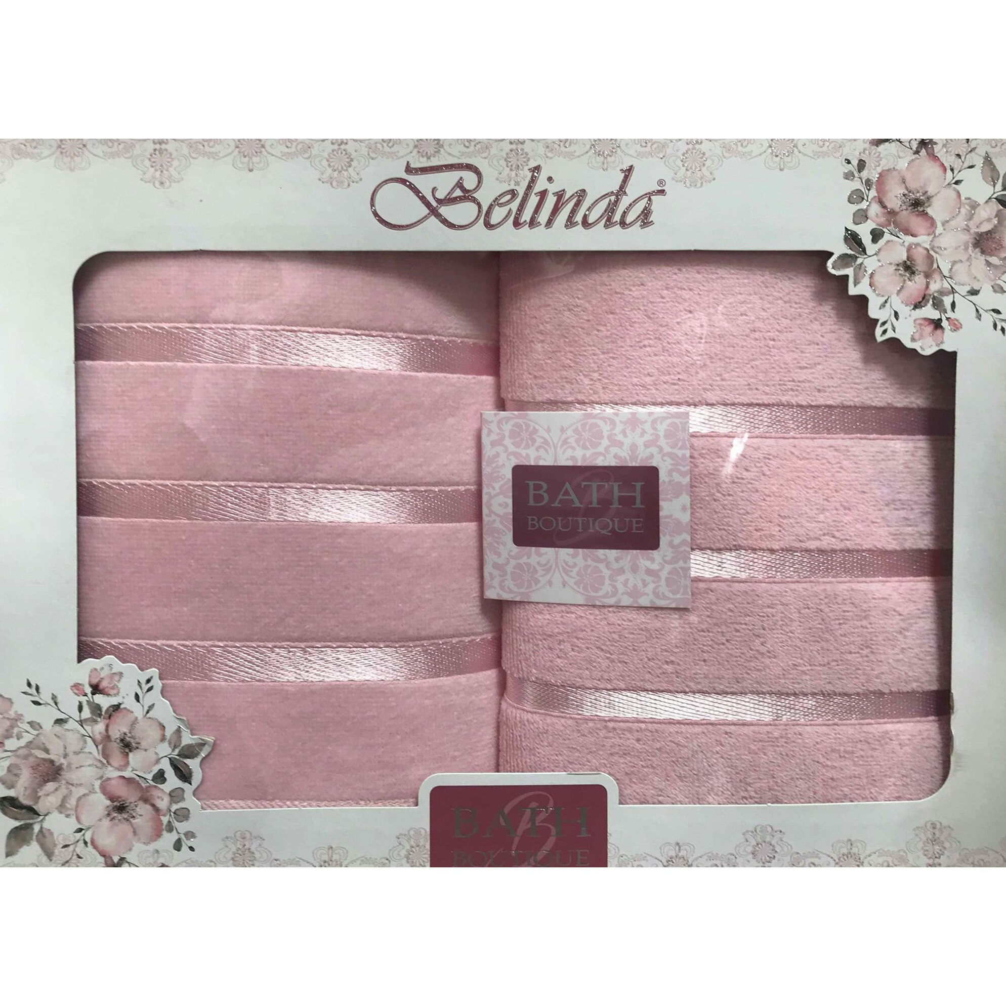 Set 2 prosoape Belinda cu 2 fete, culoare roz