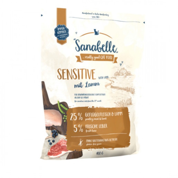 hrana uscata pentru pisici sanabelle sensitive cu miel 400 g imagen 23_2_
6