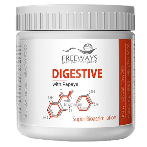 Digestive cu Bromelaina si papaya 350g Freeways, supliment alimentar pentru sistemul digestiv