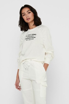 JdY, Bluza sport cu maneci cazute, Alb, XL JdY, Bluza sport cu maneci cazute, Alb, XL