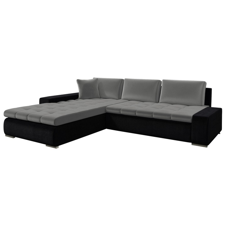 Coltar rabatabil Herkules, MIRJAN24, universal, negru / gri, 213x302x80 cm