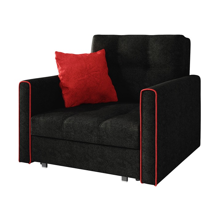 Canapea Clivia Bis I, MIRJAN24, negru + rosa, 103x98x85cm