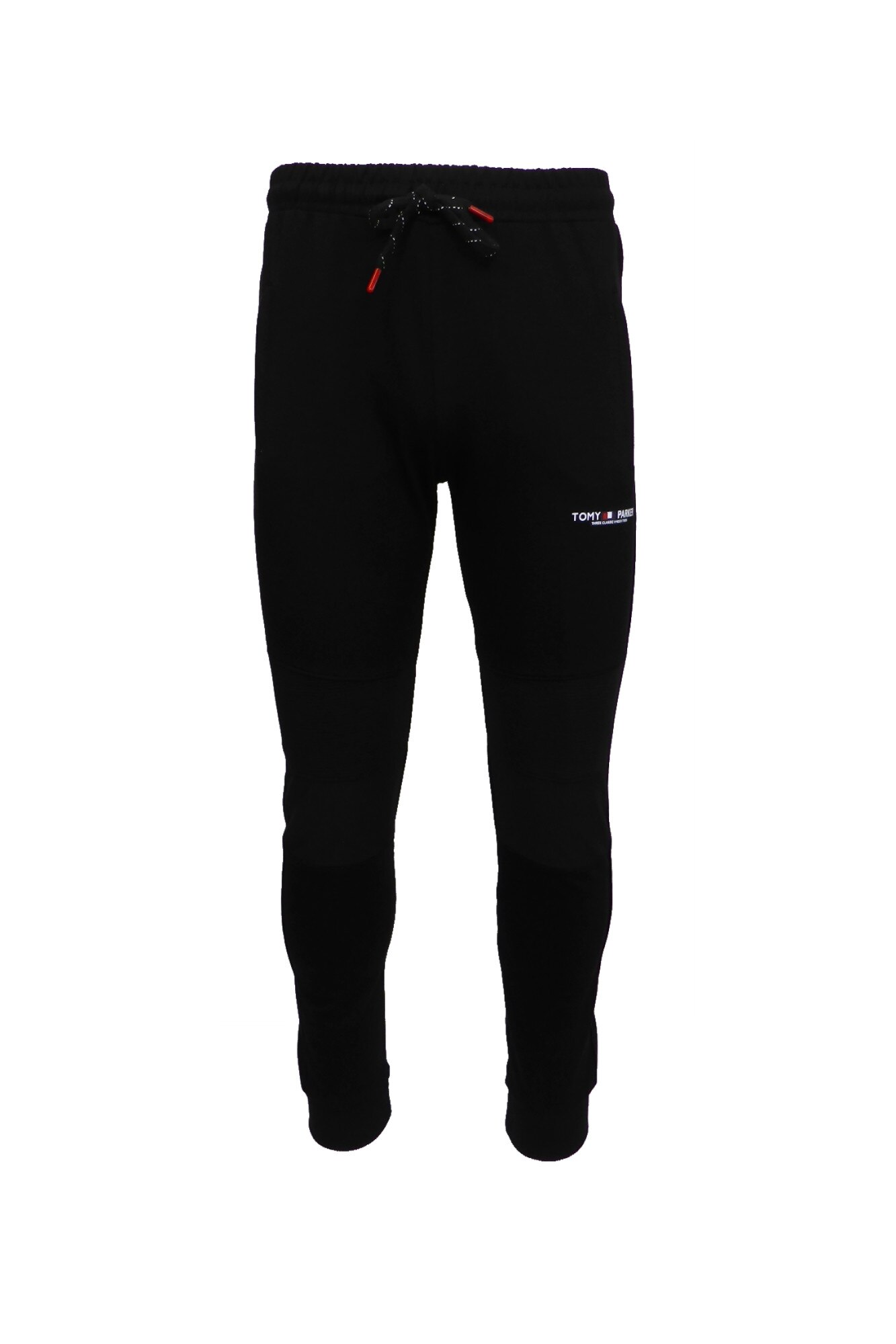 Pantaloni trening barbat, Univers Fashion, slim fit, culoare neagra, 2 buzunare laterale si un buzunar la spate cu fermoare