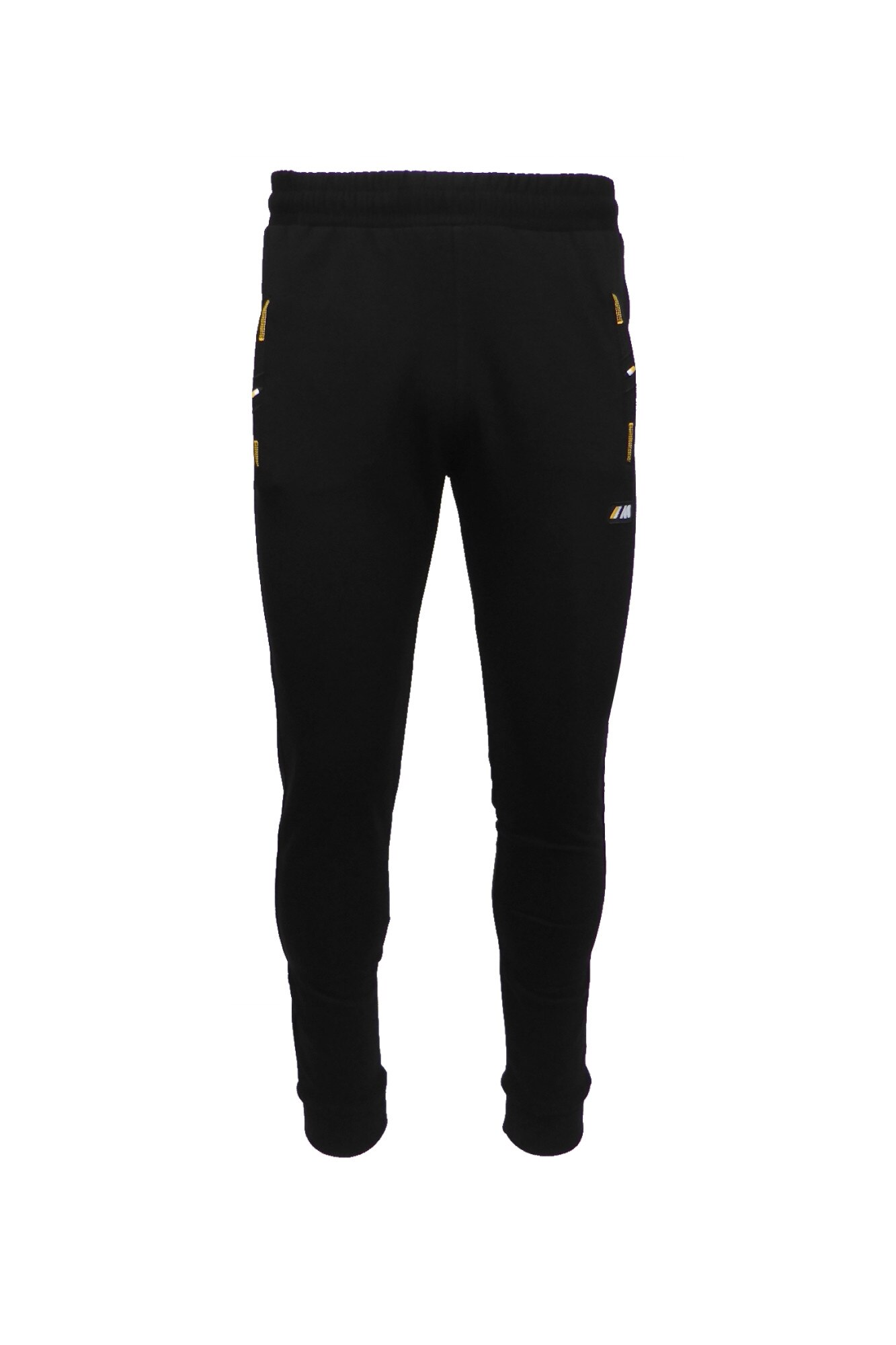 Pantaloni trening barbat, Univers Fashion, culoare neagra, slim fit, 2 buzunare laterale si un buzunar la spate cu fermoare, marime 2XL