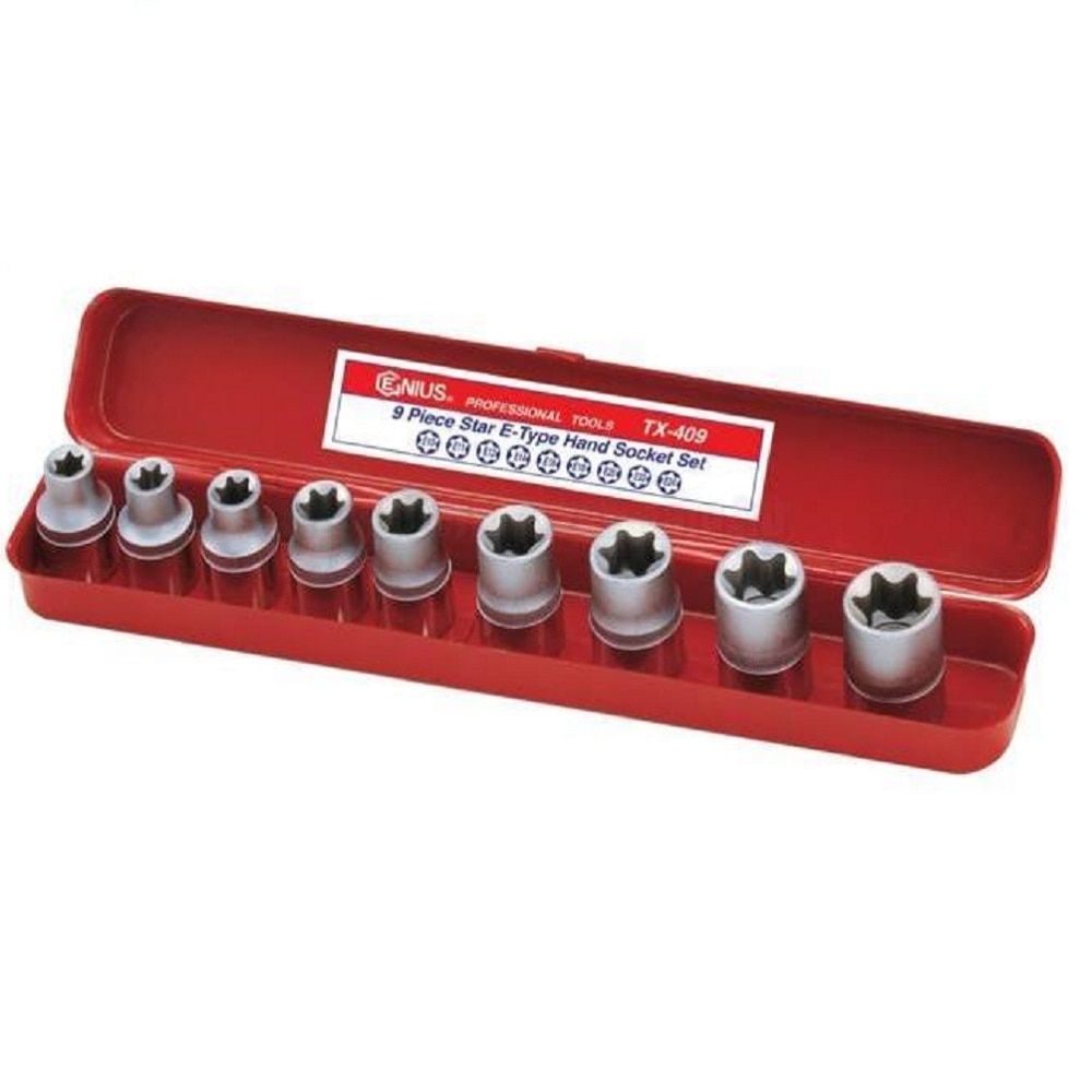 Set chei tubulare de mana cu profil TX, 9 piese Genius TX409