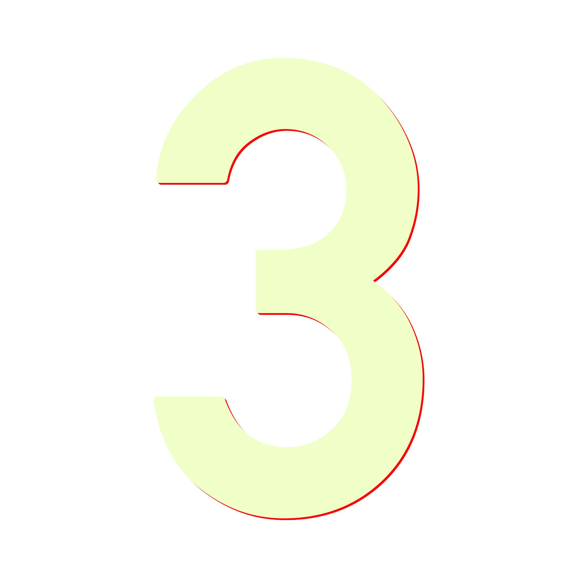 Indicator informare cifra “3” ABS fotoluminiscent