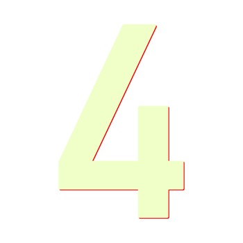 Indicator informare cifra “4” ABS fotoluminiscent Indicator informare cifra “4” ABS fotoluminiscent