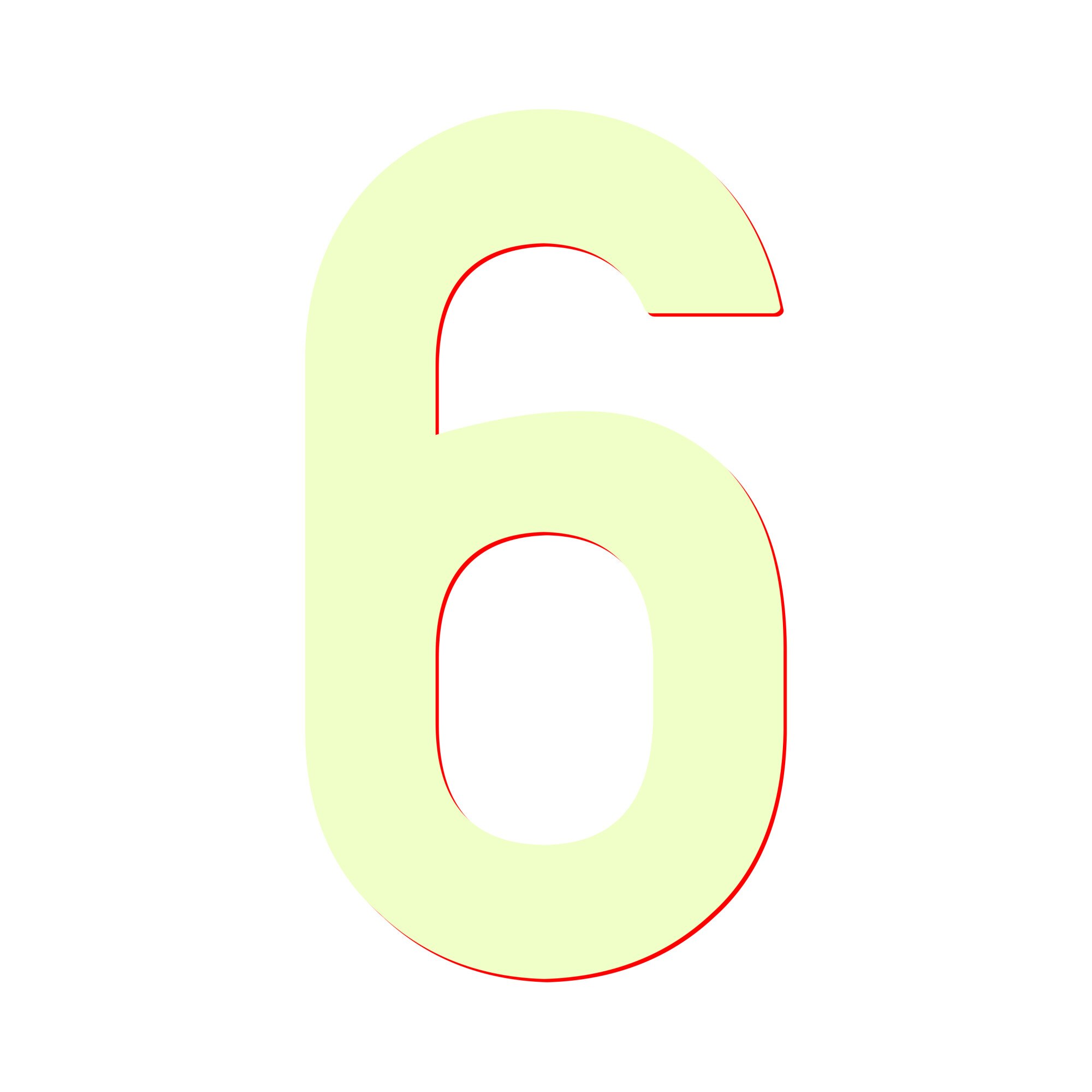 Indicator informare cifra “6” ABS fotoluminiscent