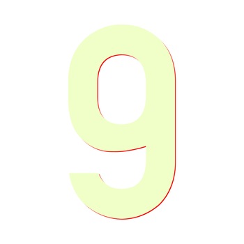 Indicator informare cifra “9” ABS fotoluminiscent Indicator informare cifra “9” ABS fotoluminiscent